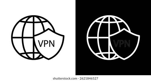 Icono de Vpn concepto de trazo sobre fondo blanco