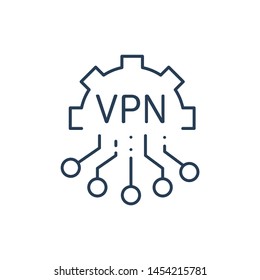 VPN icon  data protection  for mobile concept and web apps icon.  Thin line vpn icon for website design and mobile, app development.