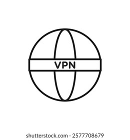 Vpn icon Flat simple outline
