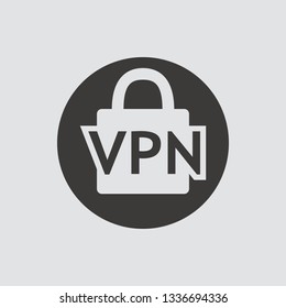 VPN icon isolated of flat style. Vector illustration.