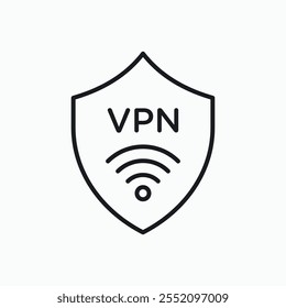 Icono de Vpn. Icono de Vector de estilo de línea.