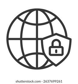 Vpn Icon Lineal Style Vector Illustration