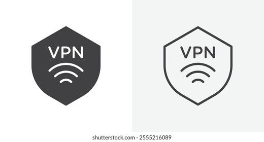 Vpn icon. outlined vector style.