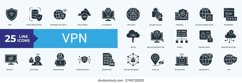 VPN  Icon Pack Illustration Vector Glyph Style