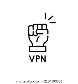 VPN-Symbol. Pixel perfektes, bearbeitbares Strichzeilensymbol