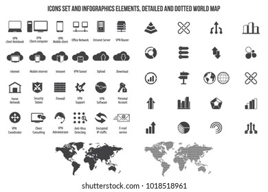 VPN icon set - 24 icon set - Virtual Private Network