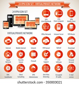 VPN icon set - 24 icon set - Virtual Private Network