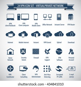 VPN icon set - 24 icon set - Virtual Private Network