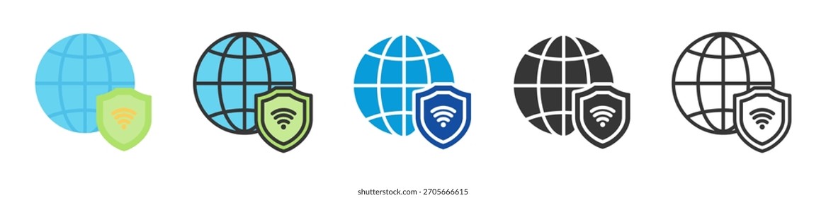 vpn icon set multi style various collection