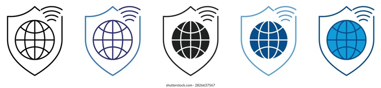 VPN icon set multiple style