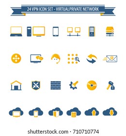 VPN icon set . Virtual Private Network .Vector Illustration.
