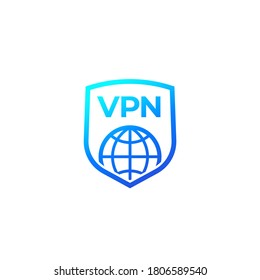 VPN icon with shield on white