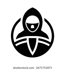 VPN Icon Silhouette Vector Art Illustration