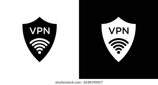 Vpn icon in solid flat trendy design style.