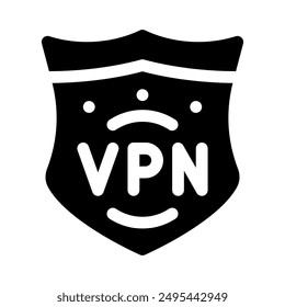 icono vpn con glifo de estilo