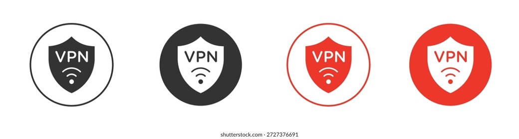 Vpn icon for ui or ux isolated on white for mobile app, editable