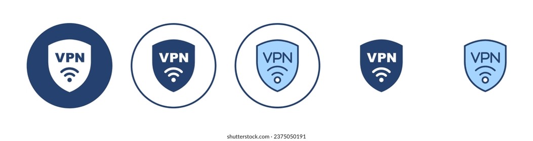 Vpn vector de icono. Símbolo y signo de red privada. icono de red privada virtual.