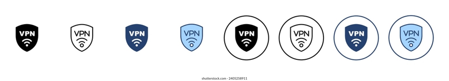 Vpn vector de icono. Símbolo y signo de red privada. icono de red privada virtual.