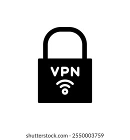 Vector de icono de VPN. Signo y símbolo de red privada. icono de red privada virtual.