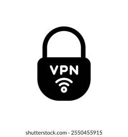 Vector de icono de VPN. Signo y símbolo de red privada. icono de red privada virtual.