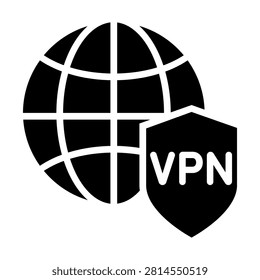 VPN icon vector. Secure connection illustration sign. Virtual private network symbol. VPN logo or mark.