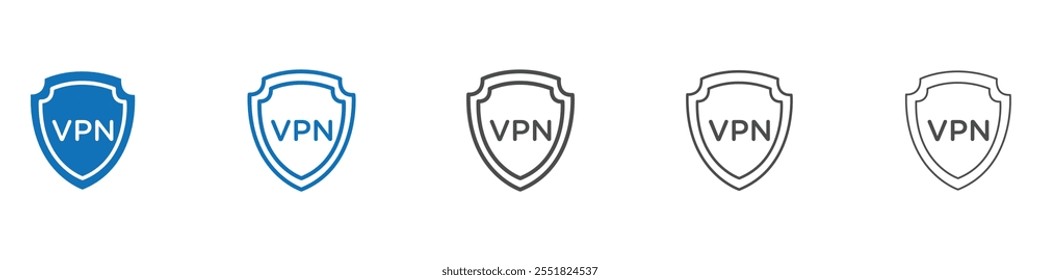 Colección de conjunto de Vectores de iconos de VPN para Web