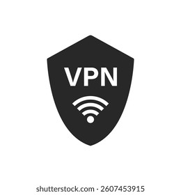 VPN icon. Virtual Private Network sign symbol. Representing secure internet connections and online privacy protection. Perfect for digital security, VPN apps, and cybersecurity-related services. Vecto
