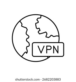 Icono de VPN con Vector de fondo blanco