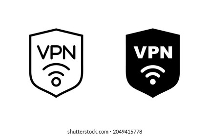 VPN-Symbole gesetzt. Private Netzwerkzeichen und -symbol. virtuelles privates Netzwerk-Symbol.