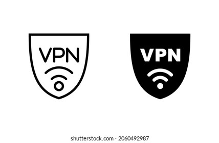 Vpn icons set. Private network sign and symbol. virtual private network icon.
