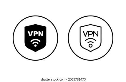 Vpn icons set. Private network sign and symbol. virtual private network icon.
