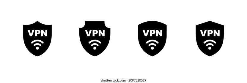 Vpn icons set. Private network sign and symbol. virtual private network icon.