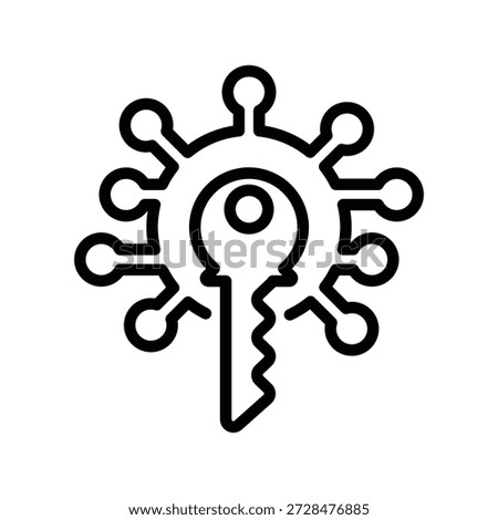 VPN key icon, Line Vector graphics