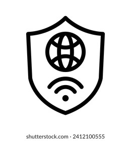 gráfico vpn de ilustración de icono de línea vpn vectorial. Ilustración de elemento simple gráfico vectorial, adecuado para aplicaciones, sitios web y presentaciones aisladas en fondo blanco