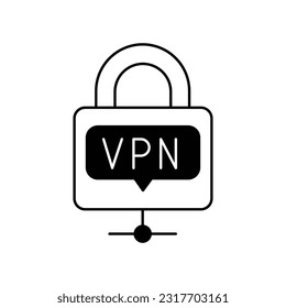 Vpn Lock  Glyph Vector Icon that can easily edit or modify 

