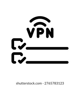 VPN Network Features Checklist Outline Graphic Symbol