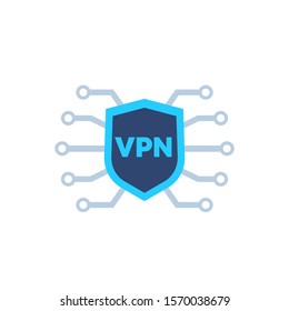 VPN network icon on white