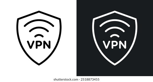 VPN outlined icon vector collection.