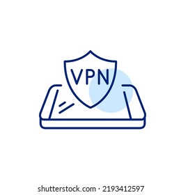VPN protected secure connection for smartphone. Pixel perfect, editable stroke icon