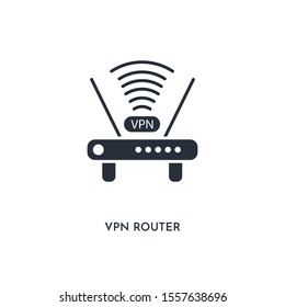 vpn router icon. simple element illustration. isolated trendy filled vpn router icon on white background. can be used for web, mobile, ui.
