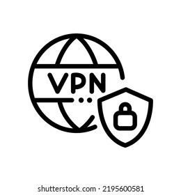 vpn security icon editable stroke