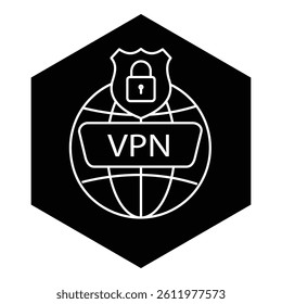 VPN Security Network Protection Vector Icon Design