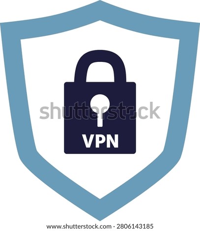 VPN Security Shield Icon for Secure Internet Connection and Encrypted Communication