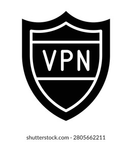 vpn security shield logo vector icon.