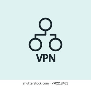Vpn server icon line isolated on clean background. Cluster network concept drawing icon line in modern style. Vector illustration for your web site mobile logo app UI design.