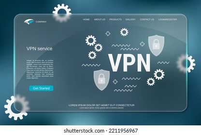 VPN service, secure connection, network privacy vector concept illustration