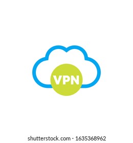 VPN service vector icon with cloud