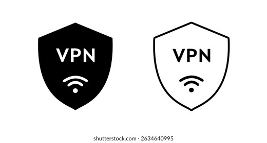 VPN set icon isolated on white background.