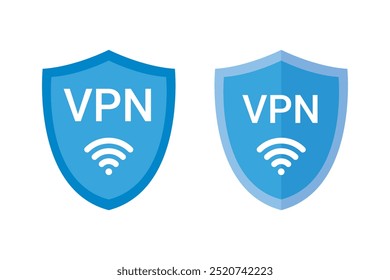 Conceito de ícone de escudo VPN. assinar elemento Wi-Fi Vetor. Ilustração vetorial