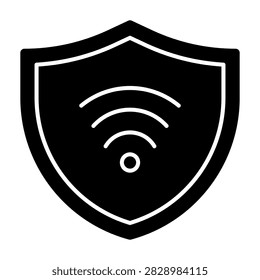 VPN Shield icon illustration. This is a vector single icon with a solid style. It is suitable for various purposes, including website design, mobile app design, and logo design.